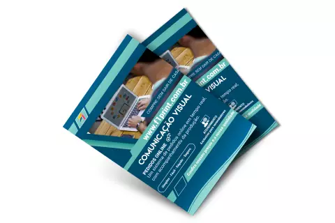 PANFLETO 10X15CM COUCHE 115G 4X4 COR FRENTE E VERSO